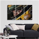 Quadro Ayrton Senna Capacete Artístico Mosaico 3 Peças