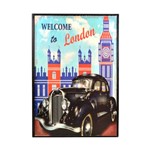 Quadro Carro London Londres Decorativo Vintage Retro Madeira