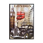Quadro Carro Londres Decorativo 20x30 Vintage Retro Madeira