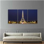 Quadro Decorativo 120x60 Torre Eiffel Paris Sala Hall