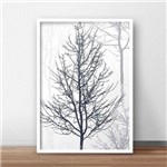 Quadro Decorativo Árvore no Nevoeiro 50x70cm Branco