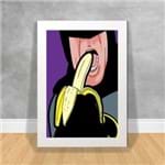 Quadro Decorativo Batman Comendo Banana Vida Secreta dos Super Heróis 28 Branca