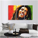 Quadro Decorativo Bob Marley Colorido Mosaico 3 Peças
