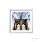 Quadro Decorativo Brooklyn Bridge 33x33cm Branco Infinity
