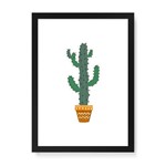 Quadro Decorativo Cactus Braços - 32,5x23cm (moldura em Laca Preta)