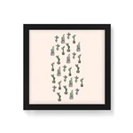 Quadro Decorativo Cactus Gre - 30x30cm (moldura em Laca Preta)