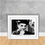 Quadro Decorativo Charlie Chaplin - Luzes da Cidade Quadro Personalidade 76 Branca