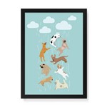 Quadro Decorativo Chuva de Dogs Segal - 46x32,5cm (moldura em Laca Preta)