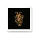 Quadro Decorativo Coração Mundi - 20x20cm (moldura em Laca Branca)