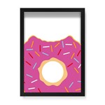 Quadro Decorativo Donut - 32,5x23cm (moldura em Laca Preta)