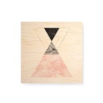 Quadro Decorativo em Madeira Geométrico Triângulos Pirâmide - 20x20cm