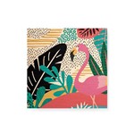 Quadro Decorativo em Madeira Tropicalia Flamingo - 30x30cm