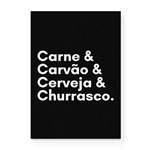 Quadro Decorativo em Tela Canvas Carne Carvão Cerveja e Churrasco - 46x32,5cm