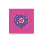 Quadro Decorativo em Tela Canvas Donut Roxo - 30x30cm