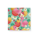 Quadro Decorativo em Tela Canvas Flamingo Frutas - 20x20cm