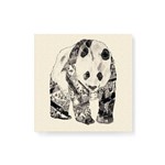 Quadro Decorativo em Tela Canvas Panda Floral - 30x30cm