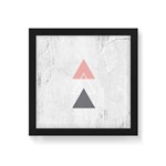 Quadro Decorativo Escandinavo Triângulos - 20x20cm (moldura em Laca Preta)