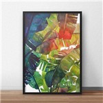 Quadro Decorativo Folhas Tropicais Coloridas 20x30cm Preto