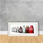 Quadro Decorativo Garrafas de Coca Cola Refrigerante 01 Branca