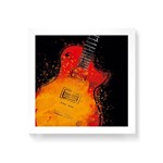 Quadro Decorativo Guitarra Color Canto - 20x20cm (moldura em Laca Branca)