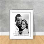 Quadro Decorativo Humphrey Bogart e Ingrid Bergman Quadro Personalidade 62 Branca