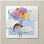Quadro Decorativo Infantil Canvas Menina com Balões