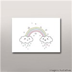 Quadro Decorativo Infantil Nuvens com Arco-Íris