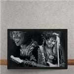 Quadro Decorativo Jimi Hendrix Sorrindo 25x35