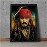 Quadro Decorativo Johnny Depp Jack Sparrow Piratas do Caribe 35x25