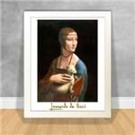 Quadro Decorativo Leonardo da Vinci - Dama com Arminho da Vinci Ref 04 Branca