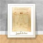 Quadro Decorativo Leonardo da Vinci - Homem Vitruviano da Vinci Ref 01 Branca