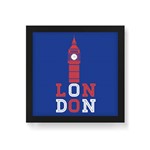 Quadro Decorativo London Big Ben - 30x30cm (moldura em Laca Preta)