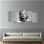 Quadro Decorativo Marilyn Monroe 125x60 Mosaico 5 Peças