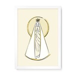 Quadro Decorativo Nossa Senhora de Fátima - 32,5x23cm (moldura em Laca Branca)