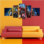 Quadro Decorativo os Vingadores Avengers Mosaico com 5 Peças