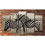 Quadro Decorativo Zebra 5 Peças para Sala