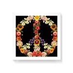 Quadro Decorativo Paz Floral Tobé - 30x30cm (moldura em Laca Branca)