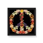 Quadro Decorativo Paz Floral Tobé - 20x20cm (moldura em Laca Preta)