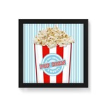 Quadro Decorativo Pop Corn Cinema - 20x20cm (moldura em Laca Preta)