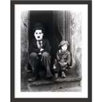 Quadro Decorativo Retrô Preto e Branco Sala de Estar Chaplin Retrato QD11101
