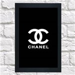 Quadro Decorativo Sala Metal Logo Chanel Cor Preto 40x50x2cm