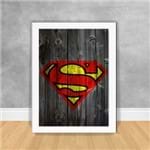 Quadro Decorativo Símbolo Superman Superman 07 Branca