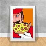 Quadro Decorativo Super Mario Bros Comendo Pizza Vida Secreta dos Super Heróis 54 Branca
