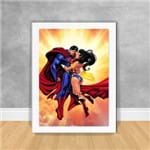 Quadro Decorativo Superman e Mulher Maravilha Superman 05 Branca