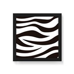 Quadro Decorativo Textura Zebra Animal Print - 20x20cm (moldura em Laca Preta)