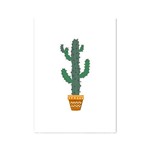 Quadro Decorativo Tipo Placa Cactus Braços - 32,5x23cm