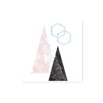 Quadro Decorativo Tipo Placa Escandinava Triangulos Fundo Branco - 20x20cm