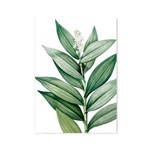 Quadro Decorativo Tipo Placa Folhas Verdes - 46x32,5cm