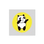 Quadro Decorativo Tipo Placa Panda Braços Levantado - 30x30cm