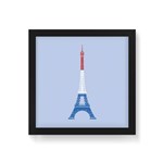 Quadro Decorativo Torre Eiffel Colorida - 20x20cm (moldura em Laca Preta)